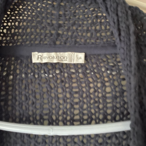 EUC long open knit navy sweater - Picture 2 of 2